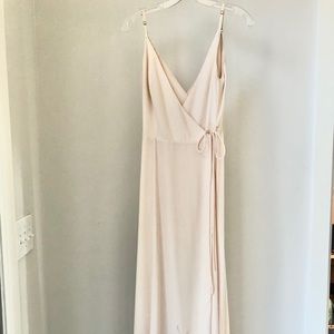 Cream Wrap Maxi/Bridesmaid Dress